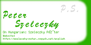 peter szeleczky business card